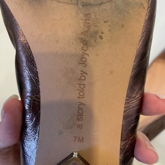 Anthropologie | Avec Les Filles | Bronze Crinkled Metallic Ballet Shoe - Picture 13 of 16